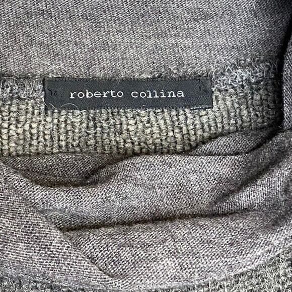 Roberto Collina Womens Wool Blend Gray Baby Doll Sweater Semi Sheer Size Medium - Picture 4 of 7